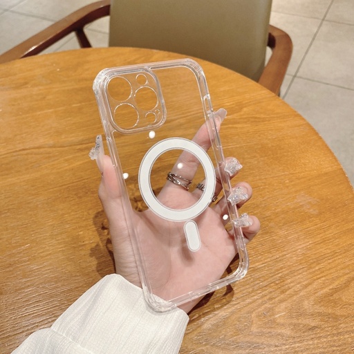 [00-118] iPhone 13 Fine Hole MagSafe Magnetic Clear Acrylic TPU Case
